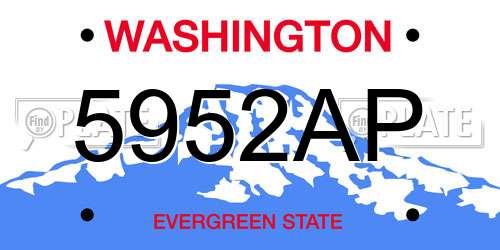 5952AP Washington License Plate
