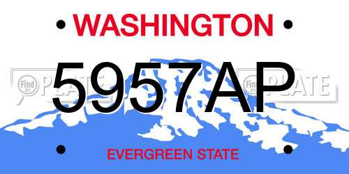 5957AP Washington License Plate