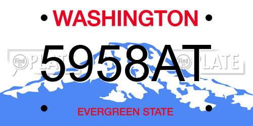 5958AT Washington License Plate