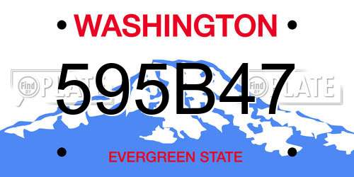 595B47 Washington License Plate