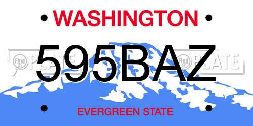595BAZ Washington License Plate