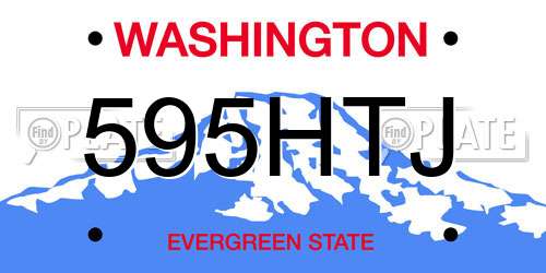 595HTJ Washington License Plate