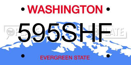 595SHF Washington License Plate