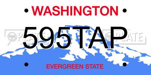 595TAP Washington License Plate