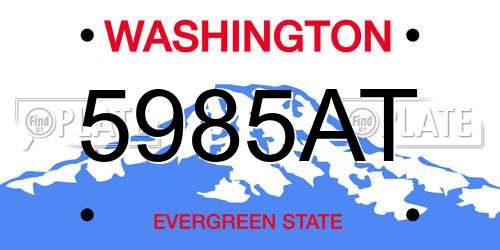 5985AT Washington License Plate