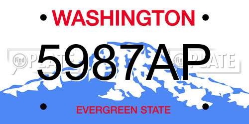 5987AP Washington License Plate