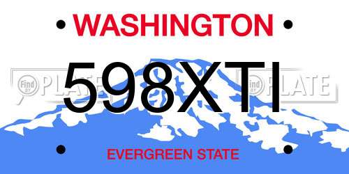 598XTI Washington License Plate