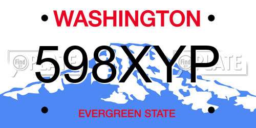 598XYP Washington License Plate