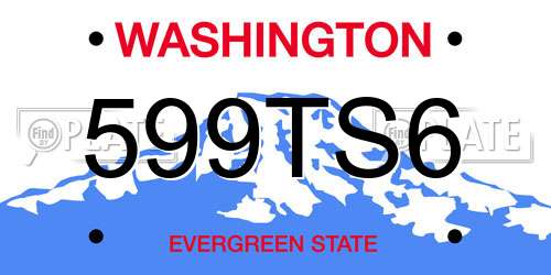 599TS6 Washington License Plate