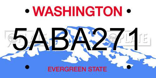 5ABA271 Washington License Plate