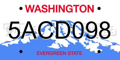 5ACD098 Washington License Plate