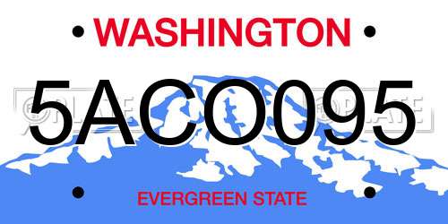 5ACO095 Washington License Plate