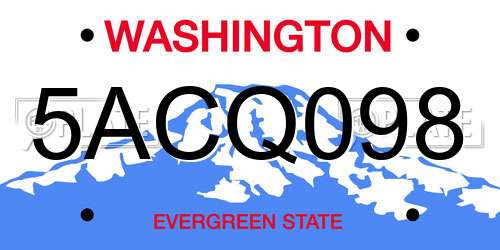 5ACQ098 Washington License Plate