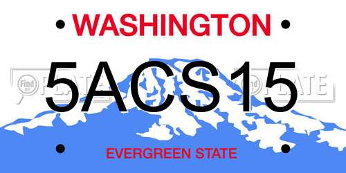 5ACS15 Washington License Plate