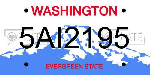 5AI2195 Washington License Plate