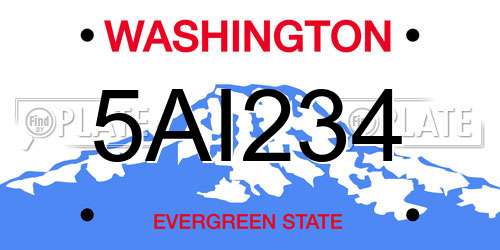 5AI234 Washington License Plate