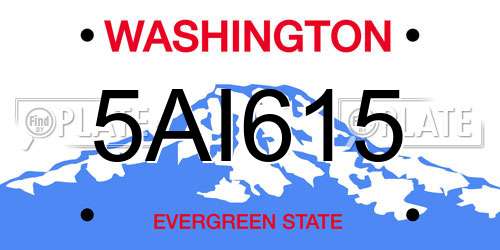 5AI615 Washington License Plate