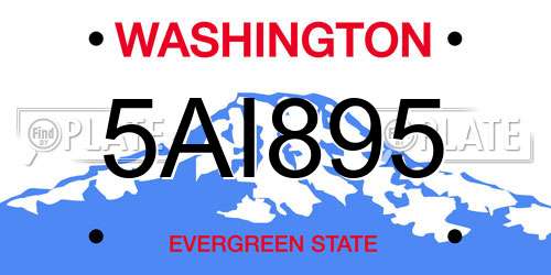 5AI895 Washington License Plate