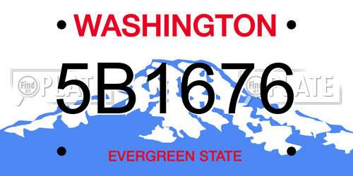 5B1676 Washington License Plate