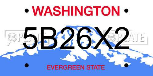 5B26X2 Washington License Plate
