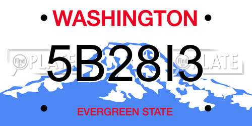 5B28I3 Washington License Plate