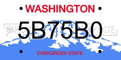 5B75B0 Washington License Plate