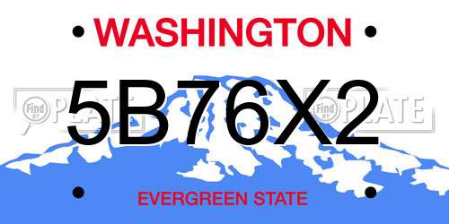 5B76X2 Washington License Plate