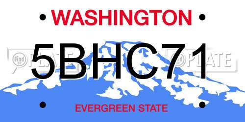 5BHC71 Washington License Plate