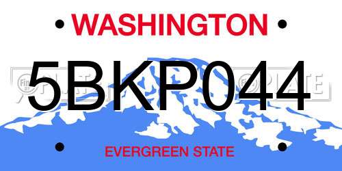 5BKP044 Washington License Plate