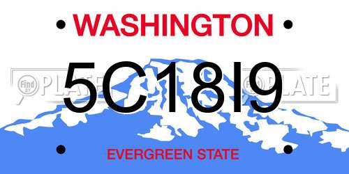 5C18I9 Washington License Plate