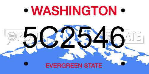 5C2546 Washington License Plate