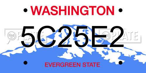 5C25E2 Washington License Plate