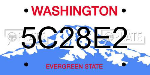 5C28E2 Washington License Plate