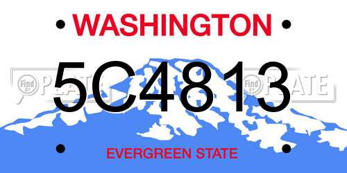 5C4813 Washington License Plate