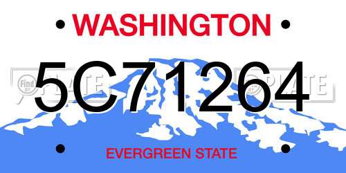 5C71264 Washington License Plate