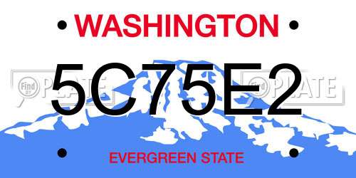 5C75E2 Washington License Plate