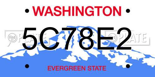 5C78E2 Washington License Plate