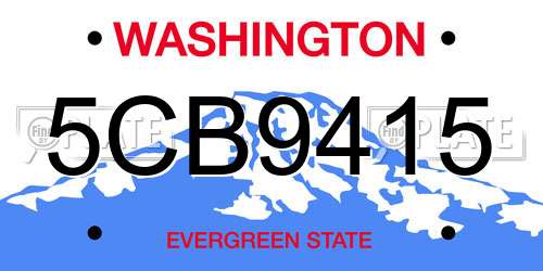 5CB9415 Washington License Plate