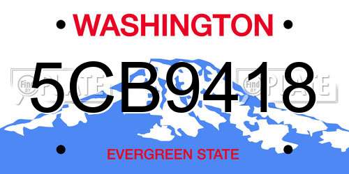 5CB9418 Washington License Plate