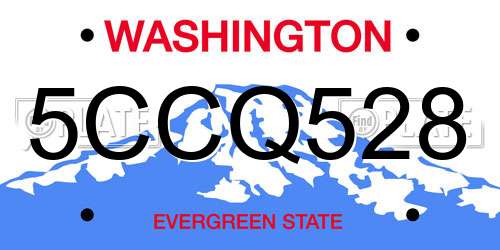 5CCQ528 Washington License Plate
