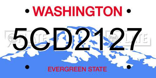 5CD2127 Washington License Plate