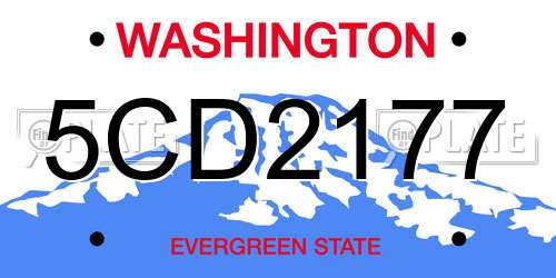 5CD2177 Washington License Plate