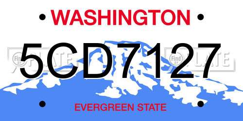 5CD7127 Washington License Plate
