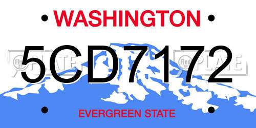 5CD7172 Washington License Plate