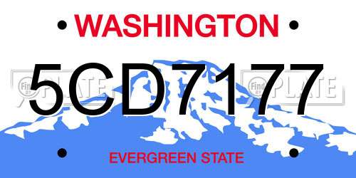 5CD7177 Washington License Plate