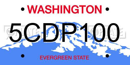 5CDP100 Washington License Plate