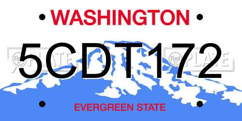 5CDT172 Washington License Plate