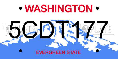 5CDT177 Washington License Plate