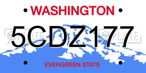 5CDZ177 Washington License Plate