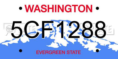 5CF1288 Washington License Plate